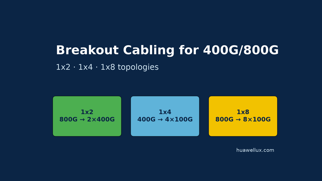 Breakout cabling for 400G and 800G: 1x2, 1x4 and 1x8 topologies with MPO and LC connectors