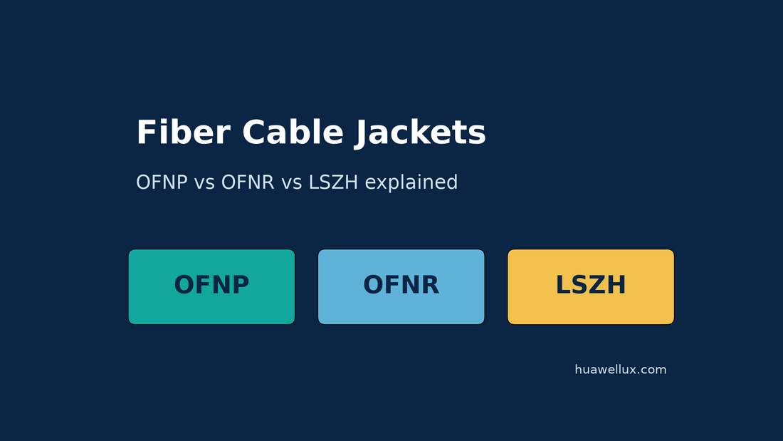 Fiber cable jacket ratings: OFNP plenum, OFNR riser, OFN general purpose and LSZH low smoke zero halogen