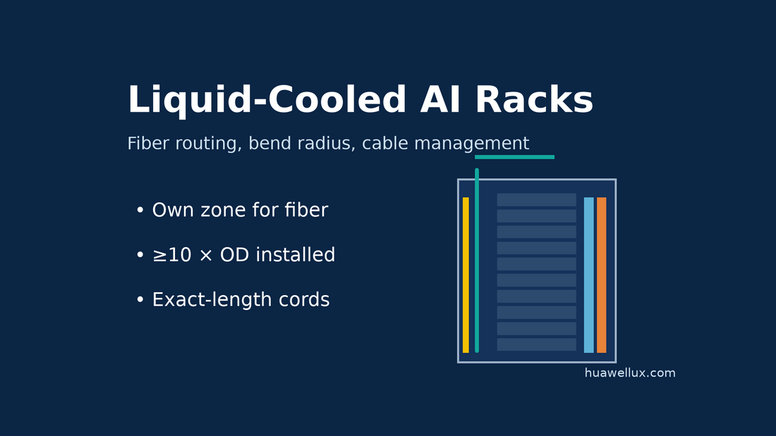 Liquid cooled rack cabling