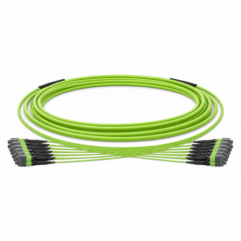 HUAWELLUX MTP/MPO trunk cable product image for 8F 12F 24F 48F 96F and 144F fiber count planning