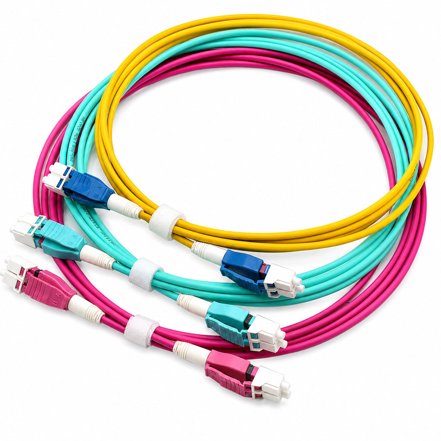 Color-coded LC/SC fiber patch cords for routine panel and device links