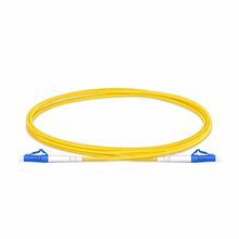 Yellow LC-LC simplex OS2 fiber patch cord with blue LC connectors