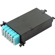 Huawellux MTP/MPO fiber cassette module front view for modular fiber enclosure