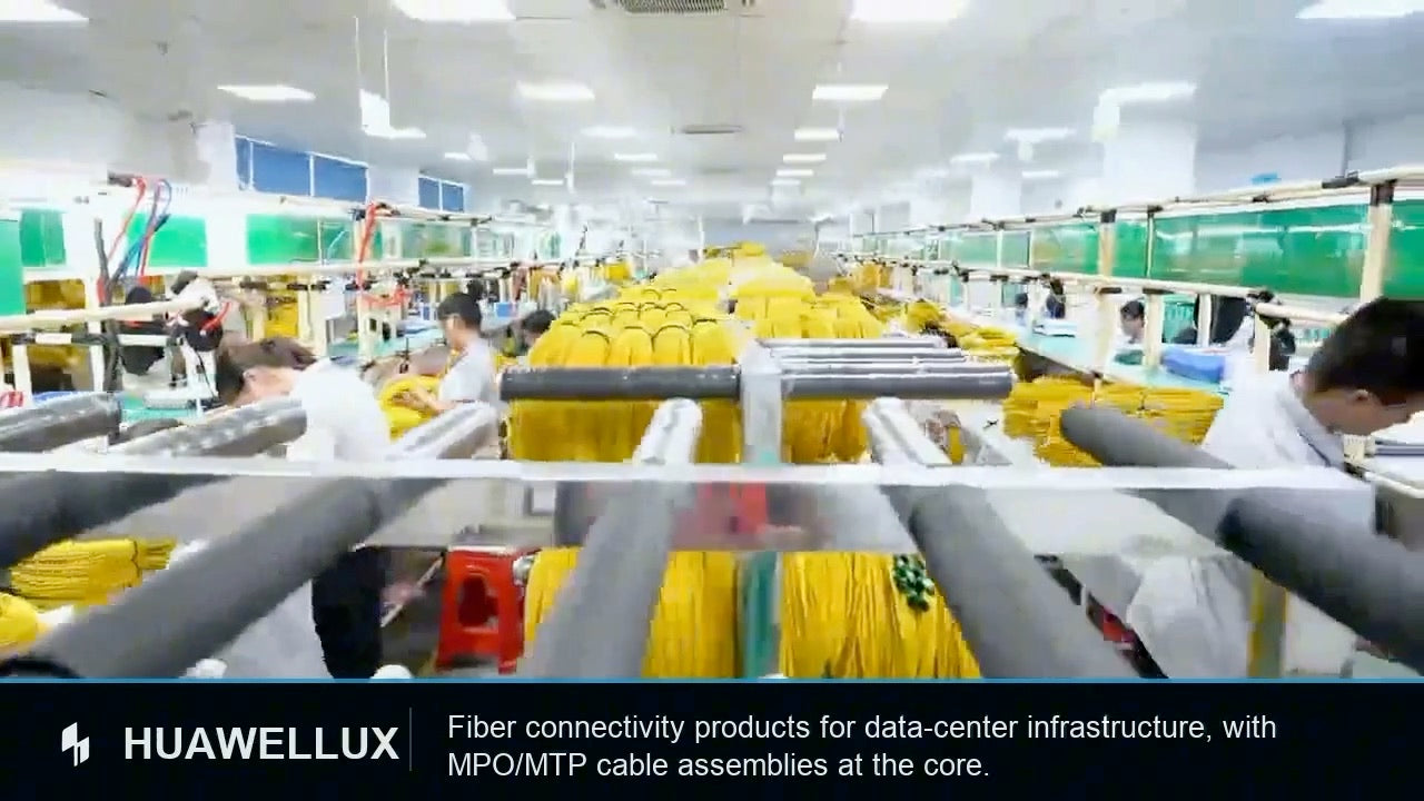 Huawellux production floor and fiber cable assembly team